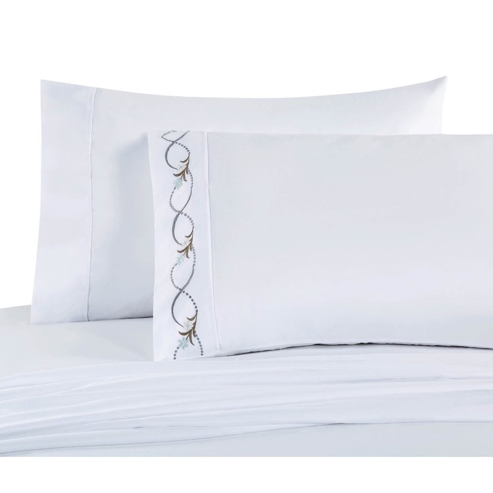 VCNY HOME KING WHITE EMBROIDERED SHEET SET